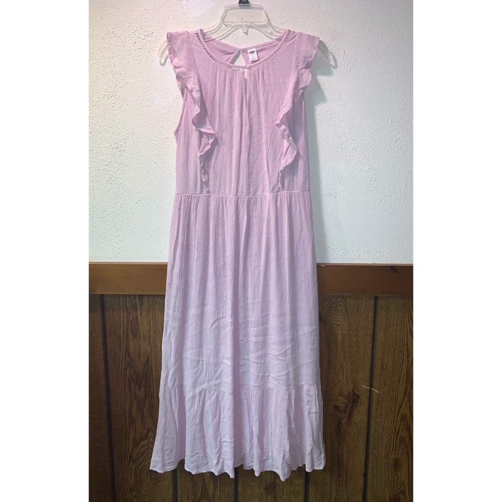 Sz M OldNavy Lilac/Lavender Ruched Maxi Dress